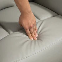 HOMCOM Power Lift Chair Armchair for the Elderly, PU Leather Recliner Chair with Extended Footrest, Remote Control and Side Pocket, Grey(m-9)