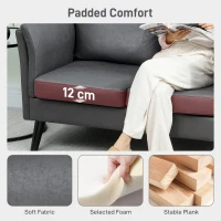 HOMCOM Two-Seater Leathaire Sofa - Grey(m-5)