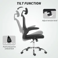 HOMCOM Mesh Back Office Chair, with Lumbar Support - Black(m-8)