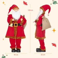 HOMCOM 4ft Singing and Dancing Santa Claus Figure - Red(m-3)
