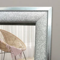 HOMCOM Glitter Frame Full-Length Mirror - Silver(m-8)