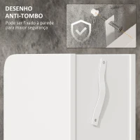 kleankin Coluna Casa de Banho com 3 Portas e 3 Prateleiras Abertas Coluna Auxiliar  Estilo Moderno 15x17x120cm Branco(m-6)