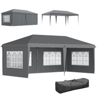 Outsunny Pop-Up Gazebo 3x6m with Removable Walls Grey
