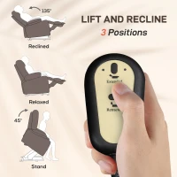 HOMCOM Electric Rise/Recline Armchair, with Reading Light - Brown(m-4)