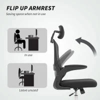 HOMCOM Mesh Back Office Chair, with Lumbar Support - Black(m-7)