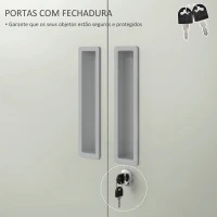 HOMCOM Armário para Arquivos de 5 Níveis com Chaves Prateleiras Ajustáveis Armário de Arquivos Metálico 80x40x180 cm Branco(m-5)