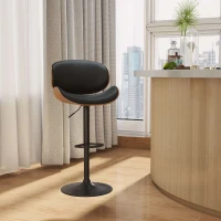 HOMCOM Barhocker-Set, höhenverstellbar, drehbar, Kunstleder, Stahlrahmen, schwarz, 53 x 50,5 x 112,5 cm(m-2)