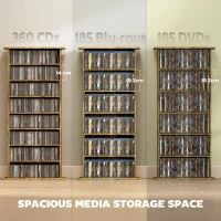 HOMCOM 360 CD Storage Unit - Rustic Brown(m-4)