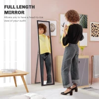 HOMCOM Glitter Frame Full-Length Mirror - Black(m-4)