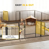 PawHut 12 Panels Heavy Duty Puppy Playpen, for Small Dogs, Indoor and Outdoor Use - Silver(m-5)