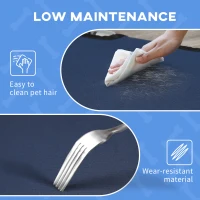 PawHut Raised Dog Bed Cat Elevated Lifted Portable Camping w/ Metal Frame Blue (Large)(m-5)