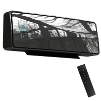 HOMCOM 2000W Ceramic Electric Heater with Fan, Adjustable Thermostat, Wall Mounted - Black(m-10)