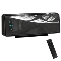 HOMCOM 2000W Ceramic Electric Heater with Fan, Adjustable Thermostat, Wall Mounted - Black(m-11)