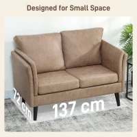 HOMCOM Two-Seater Leathaire Sofa - Light Brown(m-7)