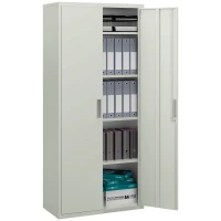 HOMCOM Five Shelf Lockable Steel Office Cabinet - White(m-10)