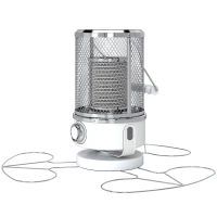 Outsunny 2000W Patio Electric Heater with 10-20㎡ Coverage, Separation Coil, Freestanding Outdoor Infrared Heater with Tip-Over Protection, Overheat Protection, Handle for Indoor and Outdoor Use, White(m-11)