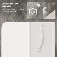 kleankin Modern Bathroom Storage Cabinet, Freestanding Tall Bathroom Cabinet with Open Shelves and 3 Cupboards with Door, for Bedroom Hallway, White(m-6)