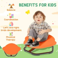 AIYAPLAY Planet-Shaped-kids Swivel Chair, Sensory Spinning Chair for Balance, Coordination Training, Orange(m-5)