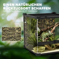 PawHut Glazen terrarium voor reptielen, verhoogde & waterdichte bodem, knopsluiting(m-5)