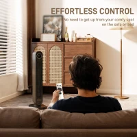 HOMCOM 2000W Ceramic Electric Heater with Fan, Timer, Oscillation - Black(m-8)