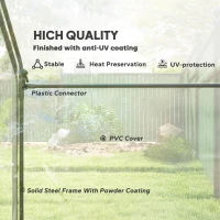 Outsunny Walk In Tomato Greenhouse Garden Outdoor Mini Greenhouse Flower Planter Steel Frame with Zipped Door & Window, PVC Cover, 180 x 100 x 168CM, Clear(m-5)