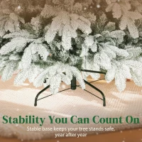 HOMCOM 7 ft Artificial Flocked Christmas Tree with 1867 Branches, Hinged Xmas Tree with Foldable Metal Stand, Easy Assembly for Home Office Decor(m-7)