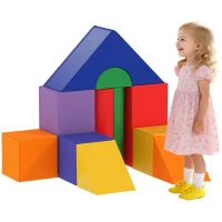 HOMCOM 11-Piece Kids Soft Play Set, Foam Block, Toys for Climbing, Crawling, Multicoloured(m-10)