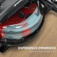 SPORTNOW Rameur à eau, rameur musculation d'appartement réservoir ajustable 6-11L écran LCD support de tablette 170x46x77cm noir(m-4)