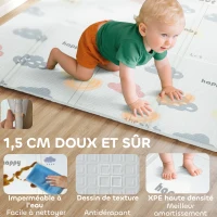 AIYAPLAY Tapis de jeu pour bébé pliable et réversible, tapis de sol en mousse épais, 200 x 180 x 1,5 cm, multicolore(m-6)