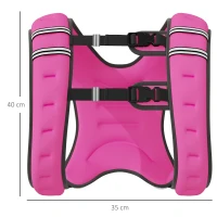 HOMCOM Chaleco lastrado 8kg Transpirable con Bolsillo Portaobjetos y Tirantes, en tejido Oxford, 40x35 cm, Rosa(m-3)