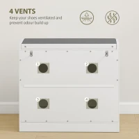 HOMCOM Shoe Storage with Seat, Upholstered Entryway Bench, Shoe Bench with 1 Flip Drawer and 4 Vents for 5 Pairs of Shoes(m-8)