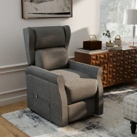 HOMCOM Relaxsessel, Aufstehhilfe, Liegefunktion, bis 200kg, 72,5x94x109cm, Dunkelgrau(m-2)