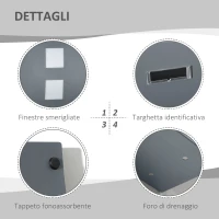 HOMCOM Cassetta Postale Ricurva in Acciaio con 3 Fessure e 2 Chiavi di Sicurezza 45x10x32 cm, Grigio(m-5)