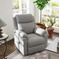 HOMCOM Relaxsessel mit Aufstehhilfe, elektrisch, Liegefunktion, Fernbedienung, Taschenfederkern, bis 120 kg, Grau(m-2)