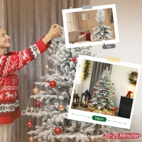 HOMCOM Künstlicher Weihnachtsbaum, 180cm Christbaum mit Schnee, 1815 Zweigen, klappbarem Metallständer(m-7)