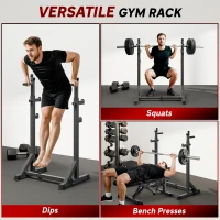 SPORTNOW Heavy Duty Barbell Squat Rack, Adjustable and Multifunctional Weight Power Stand, for Home, Gym - Black(m-4)