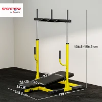 SPORTNOW Vertical Leg Press Machine with Adjustable Leg, Back and Head Positions, 1" Standard Plate Compatible, Yellow(m-3)