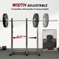 SPORTNOW Heavy Duty Barbell Squat Rack, Adjustable and Multifunctional Weight Power Stand, for Home, Gym - Black(m-6)