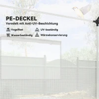 Outsunny Gewächshaus 3 x 2 x 2 m Foliengewächshaus mit 4 Mesh-Fenster, Breiter Rollbar Reißverschlusstür Moskitonetz UV-beständig(m-4)