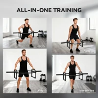 SPORTNOW Olympic Trap Bar, 2" Hex Barbell Bar with 300kg Capacity for Deadlifts, Shrugs, Squats and Farmer Walks(m-7)