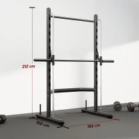 HOMCOM Adjustable Squat Rack, with Pull Up Bar, Barbell Bar for Home Gym(m-3)