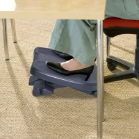 HOMCOM 0-30° Three-Height Under-Desk Support Footrest - Black(m-11)