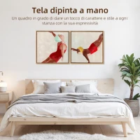HOMCOM Set di 2 Quadri su Tela Moderni, Stampa Artistica da Parete con Ganci Inclusi, 40x40 cm(m-4)