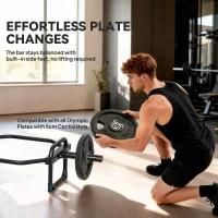 SPORTNOW Olympic Trap Bar, 2" Hex Barbell Bar with 300kg Capacity for Deadlifts, Shrugs, Squats and Farmer Walks(m-6)