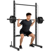 HOMCOM Adjustable Squat Rack, with Pull Up Bar, Barbell Bar for Home Gym(m-10)