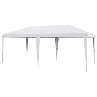 Outsunny Gazebo da Giardino Pop-up 6x3 m Pieghevole, Tendone per Feste con Sacca di Trasporto, Bianco(m-10)