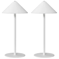 HOMCOM LED-Tischlampe mit USB-Kabel, Touchschalter, Metall, wiederaufladbar, Weiß(m-1)