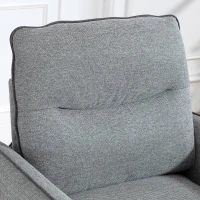 HOMCOM 1-Sitzer-Sofa, Wohnzimmersofa aus ägyptischem Samt, Seitentasche, 80 x 81 x 90 cm, grau(m-5)