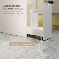 HOMCOM Colonna Bagno Salvaspazio con 2 Cassetti e Ripiani Aperti, 20x45x115 cm, Bianco(m-5)