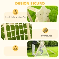 AIYAPLAY Gioco Arrampicata 5 in 1 Pieghevole con Scivolo, 2 Pareti, Altalena e Canestro, in Legno, 140x172.5x116.5 cm(m-6)